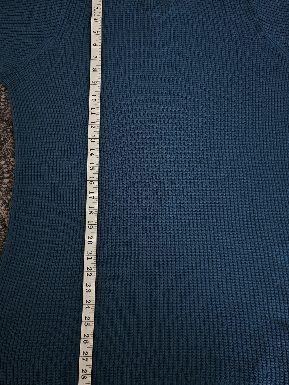 NWOT Avenue Men’s Teal Blue Waffle Knit Henley Shirt Size L (14/16) - Picture 8 of 14